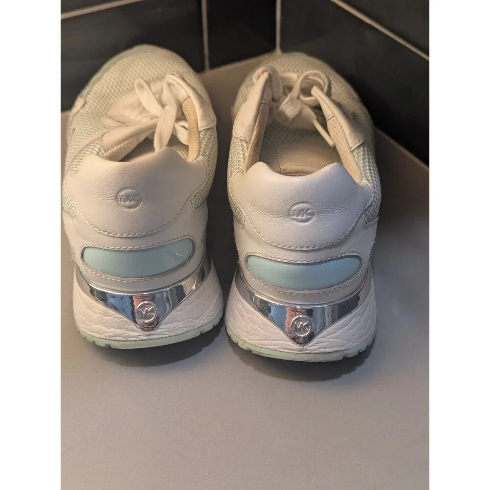 MICHAEL KORS MONROE TRAINER Womens CHAIN MESH SNEAKER Fair Aqua‎ Shoes Size 8.5